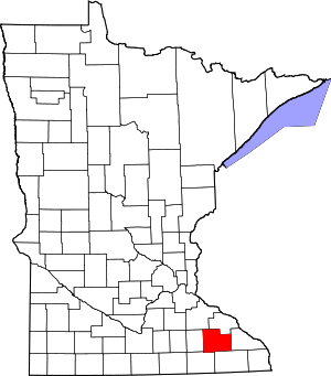 Map of Minnesota highlighting Olmsted County