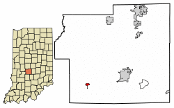 Location of Paragon in Morgan County, Indiana.