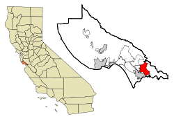 Location in Santa Cruz County and the state of California