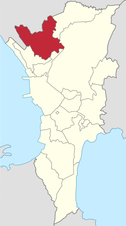 Map of Metro Manila with Valenzuela highlighted