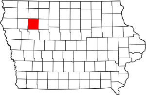 Map of Iowa highlighting Buena Vista County