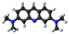 Ball-and-stick model of the acridine orange freebase molecule