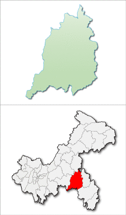 Location of Pengshui County in Chongqing