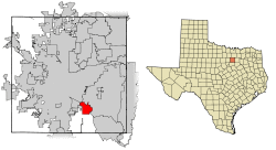 Location of Kennedale in Tarrant County, Texas
