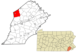 Location in Chester County and the state of Pennsylvania.