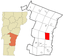 Location in Windsor County and the state of Vermont.