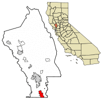 Location of American Canyon in Napa County, California.