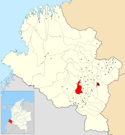 Location of the municipality and town of Tuquerres in the Nariño Department of Colombia.