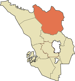 Daerah Hulu Selangor Highlighted in the State of Selangor, Malaysia.svg
