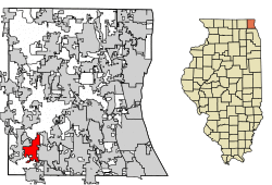 Location of North Barrington in Lake County, Illinois.