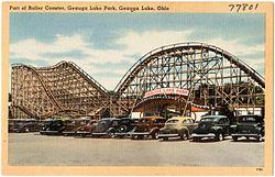 Part of roller coaster, Geauga Lake Park, Geauga Lake, Ohio (77801).jpg