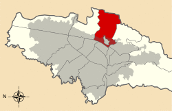 Location of the locality in the city of Bogotá