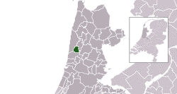 Highlighted position of Heiloo in a municipal map of North Holland