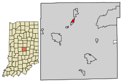 Location of Crows Nest in Marion County, Indiana.