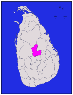 Map of Sri Lanka with Matale District highlighted