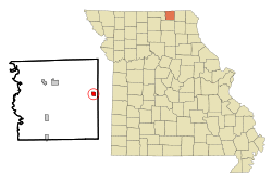 Location of Downing, Missouri