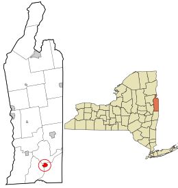 Location in Washington County and the state of New York.