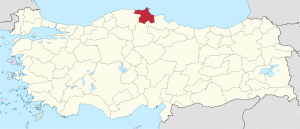 Location of Sinop Province in Turkey