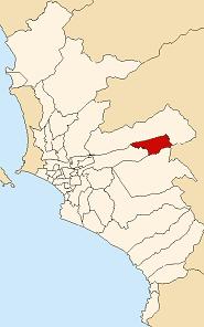 Location of Chaclacayo in the Lima province
