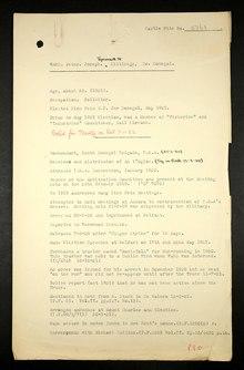 British Army intelligence file for Peter Joseph Ward