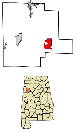 Location of Berry in Fayette County, Alabama.