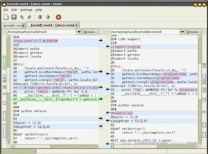 Meld 3.x.y performing a file comparison