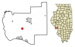 Location of Otterville in Jersey County, Illinois.