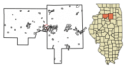 Location of Dalzell in Bureau County, Illinois.