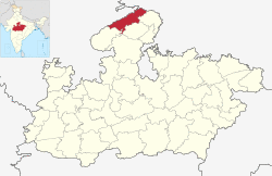 Location of Morena district in Madhya Pradesh