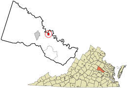 Location in Hanover County and the state of Virginia