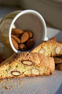 A traditional Tuscan cantuccio (biscotto).