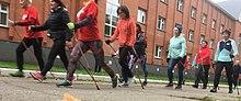 A Nordic walking group