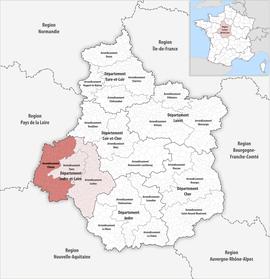 Location within the region Centre-Val de Loire