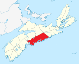 Location of Halifax County in Nova Scotia