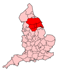 Area served by Yorkshire Ambulance Service