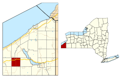 Location within Chautauqua County and New York