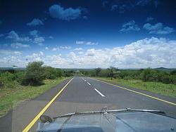Trunk road heading towards Ngorongoro.