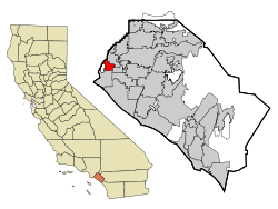 Location of Los Alamitos within Orange County, California.