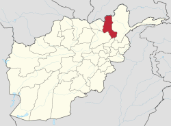 Map of Afghanistan with Takhar highlighted