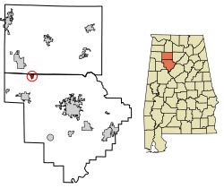 Location of Nauvoo in Walker County and Winston County, Alabama.