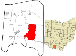 Location in Adams County and the state of Ohio.