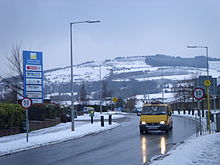 Ballycullen Road near Tallaght, Ireland on 3 February 2009. Firhouse during the February 2009 snowfall showing Montpellier Hill and the Hell Fire Club.