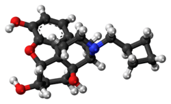 Ball-and-stick model of nalbuphine