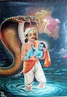 Krishna's great escape Bazaar art,1940's.jpg