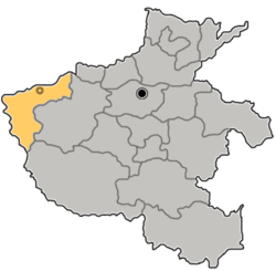 Location of Sanmenxia City jurisdiction in Henan