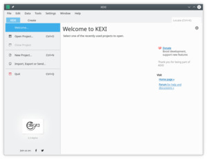 Kexi screenshot