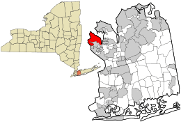 Location in Nassau County and the state of New York.