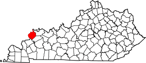 Map of Kentucky highlighting Union County
