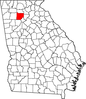 Map of Georgia highlighting Cherokee County