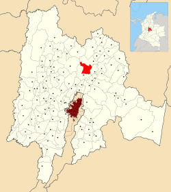 Location of the town and municipality of Cogua in the Cundinamarca Department.